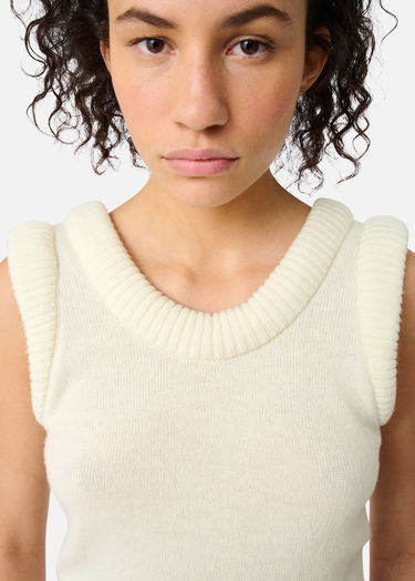 Prsluk AXEL ARIGATO Marla Knitted Ribbed Vest with Side Lacing Bijela | A3356004, 5