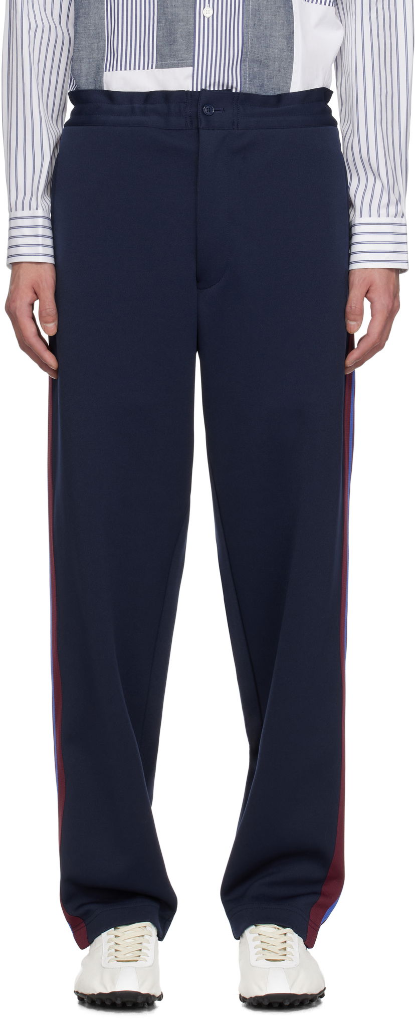 Trenirka Comme des Garçons Homme Deux Striped Track Pants Tamnoplava | DO-T023-051