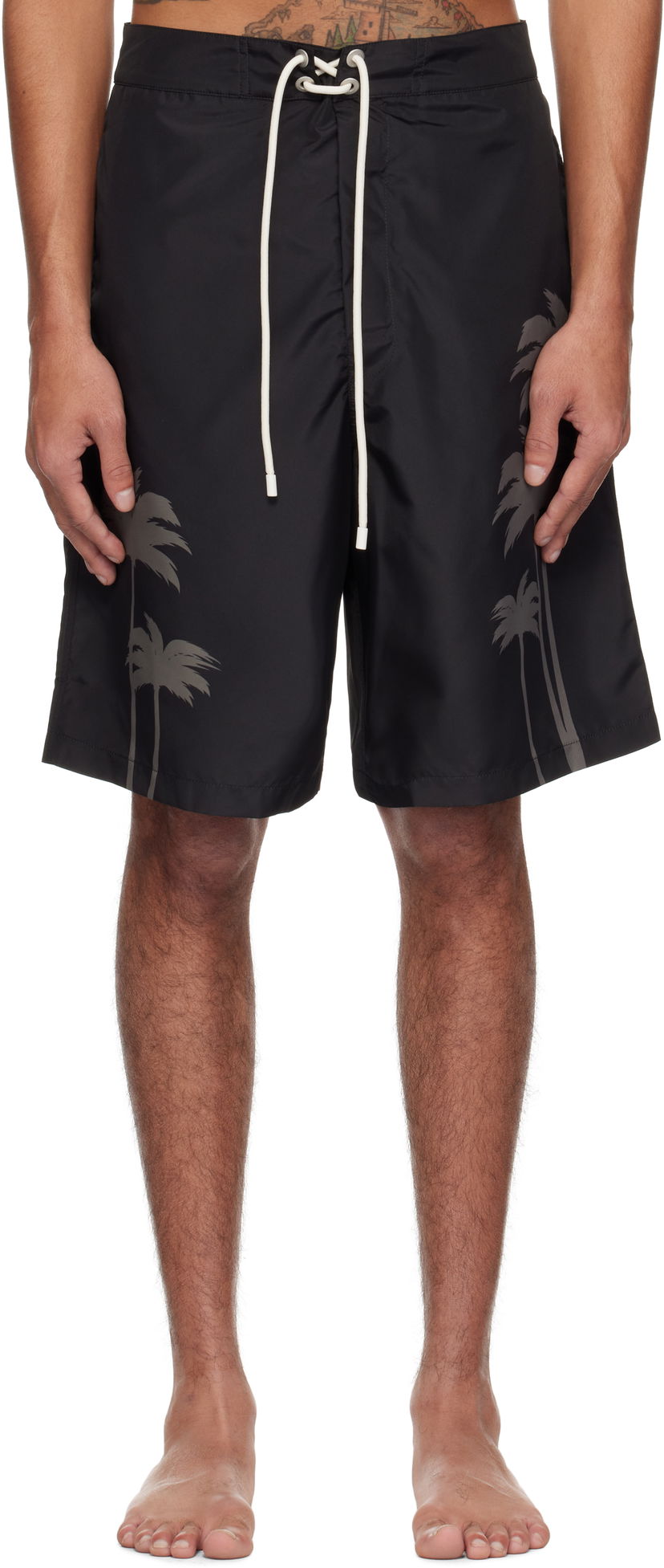 Kupaći kostimi Palm Angels Palm Angels Palms Print Swim Shorts Crna | PMFD017S25FAB0031010