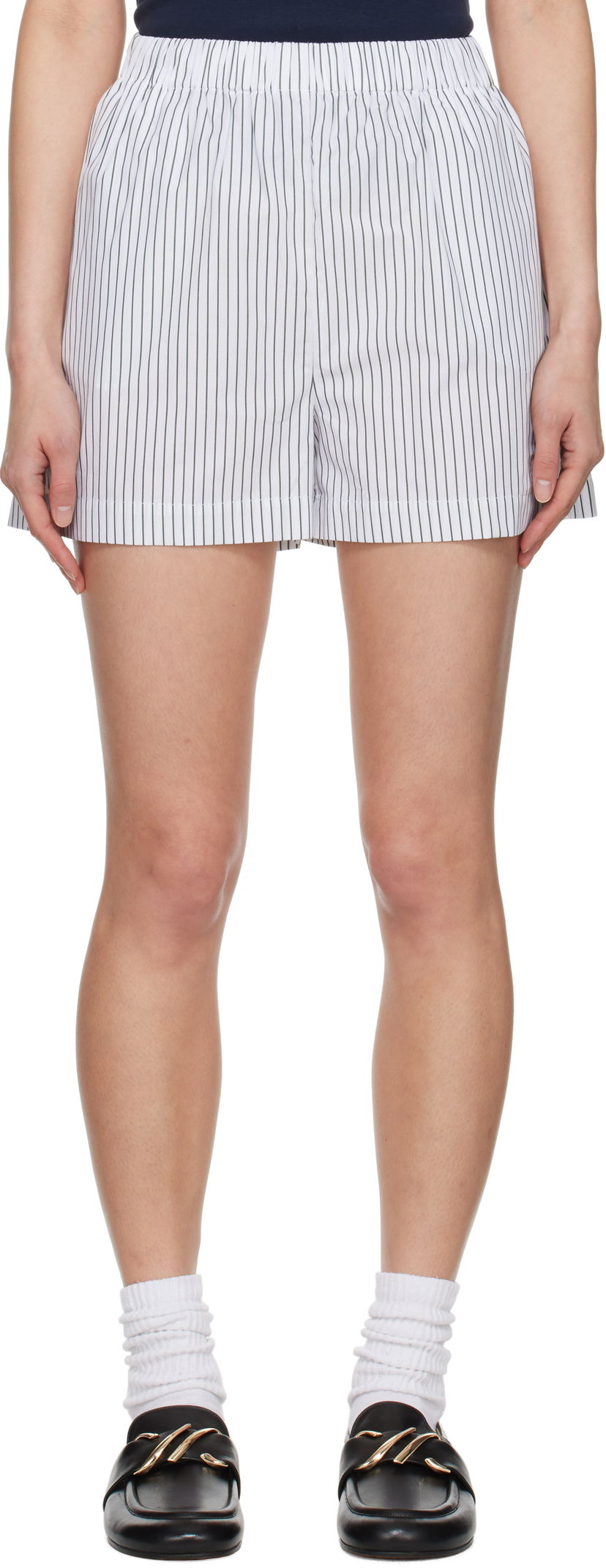 Kratke hlače Sporty & Rich Sporty & Rich 'SRC' Poplin Shorts Bijela | SH012606302ST71