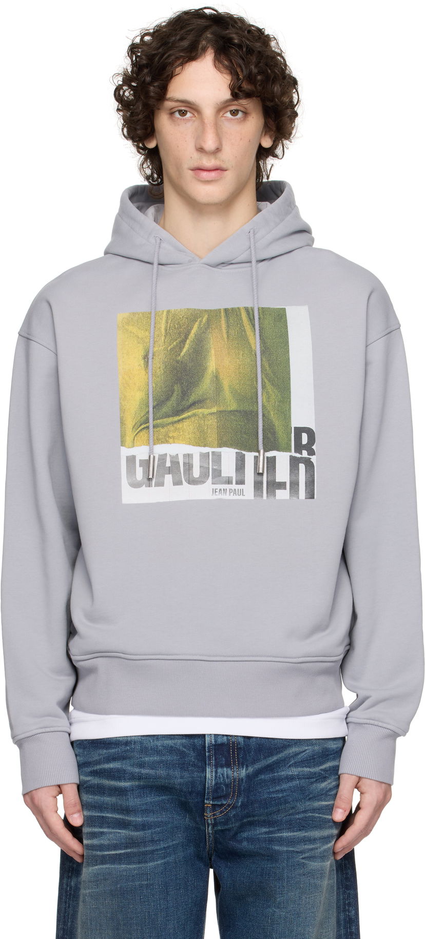 Dukserice Jean Paul Gaultier Jean Paul Gaultier Printed Cotton Hoodie Siva | 25/03-W-TO296-J003-134812