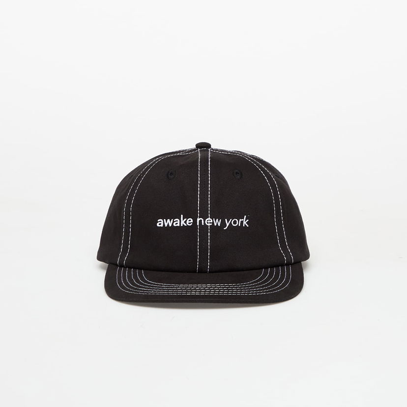 Kapa Awake NY Awake NY Contrast Stitch 6 Panel Hat Crna | AWK-FW25-HT005-BLK