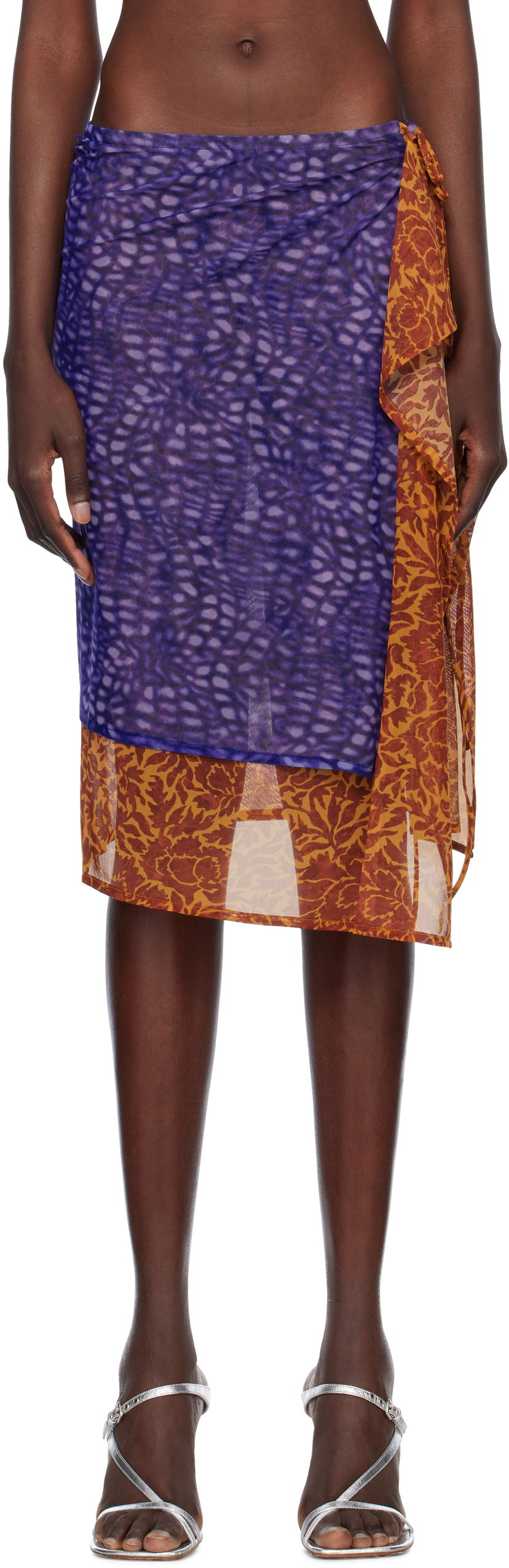 Suknja Dries Van Noten Dries Van Noten Double Layered Midi Skirt Višebojno | 251-011164-1619