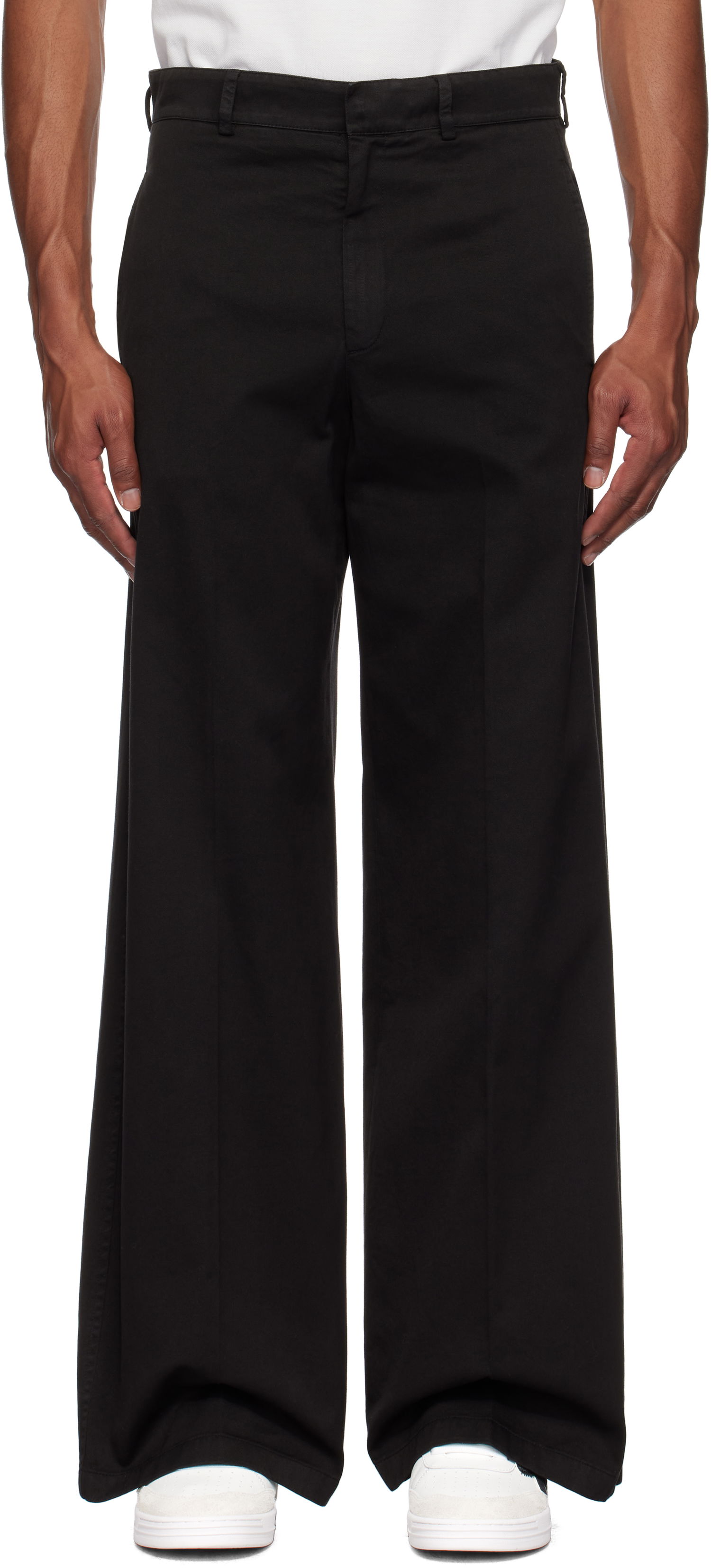 Hlače Palm Angels Wide Leg Trousers Crna | PMCA166F24FAB0011001, 0