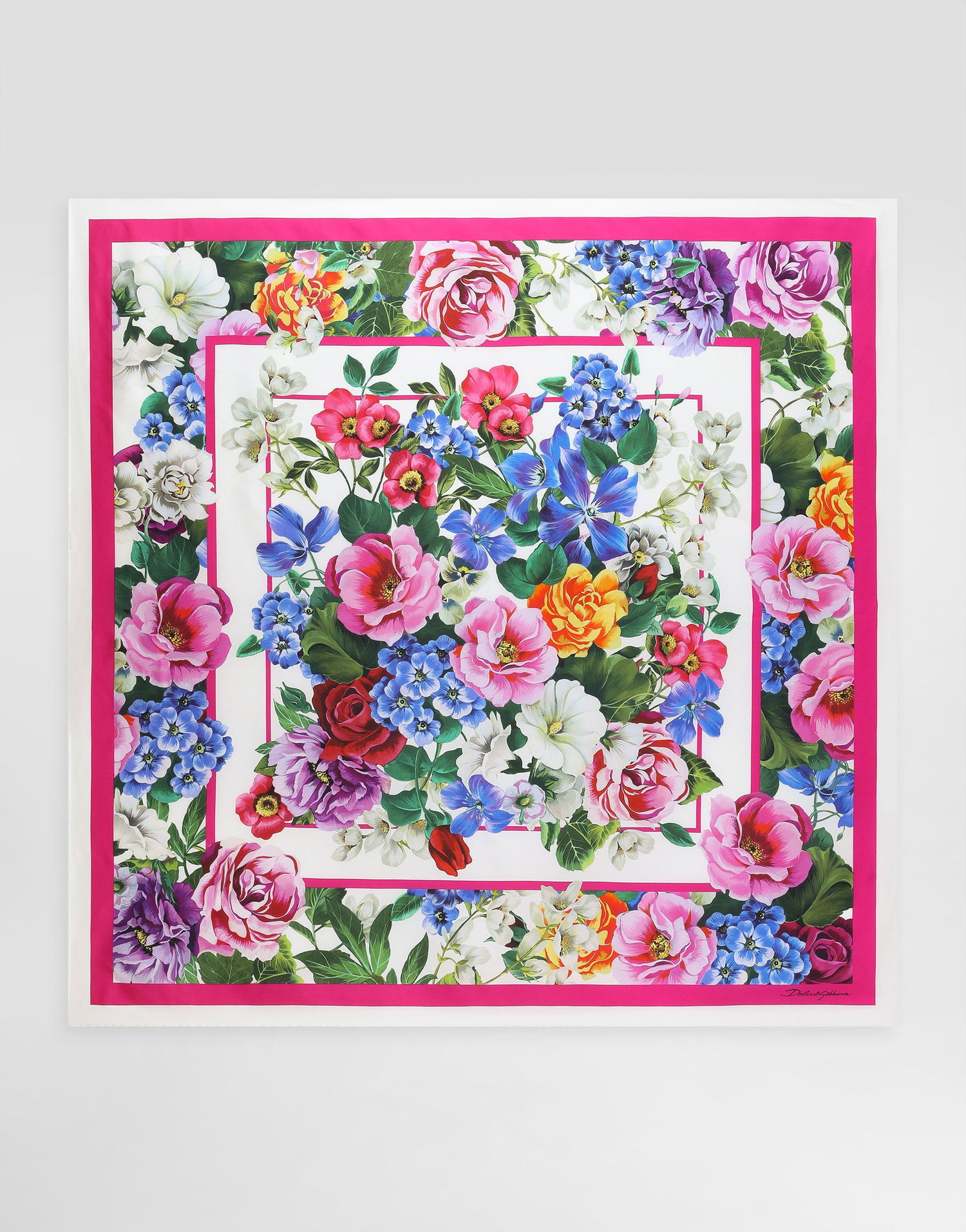 Šal Dolce & Gabbana Dolce & Gabbana Floral-Print Silk Twill Square Scarf Višebojno | FN090RGDCWDHH5KT, 0