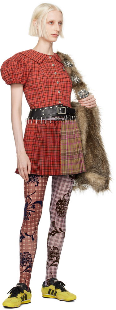 Suknja Chopova Lowena Judith Carabiner Plaid Minidress Crvena | 1247, 3