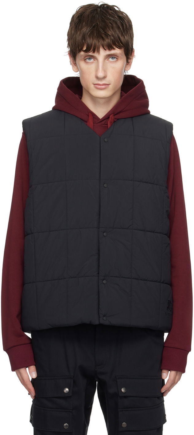 Prsluk Burberry Black Quilted Puffer Vest Crna | 8074275