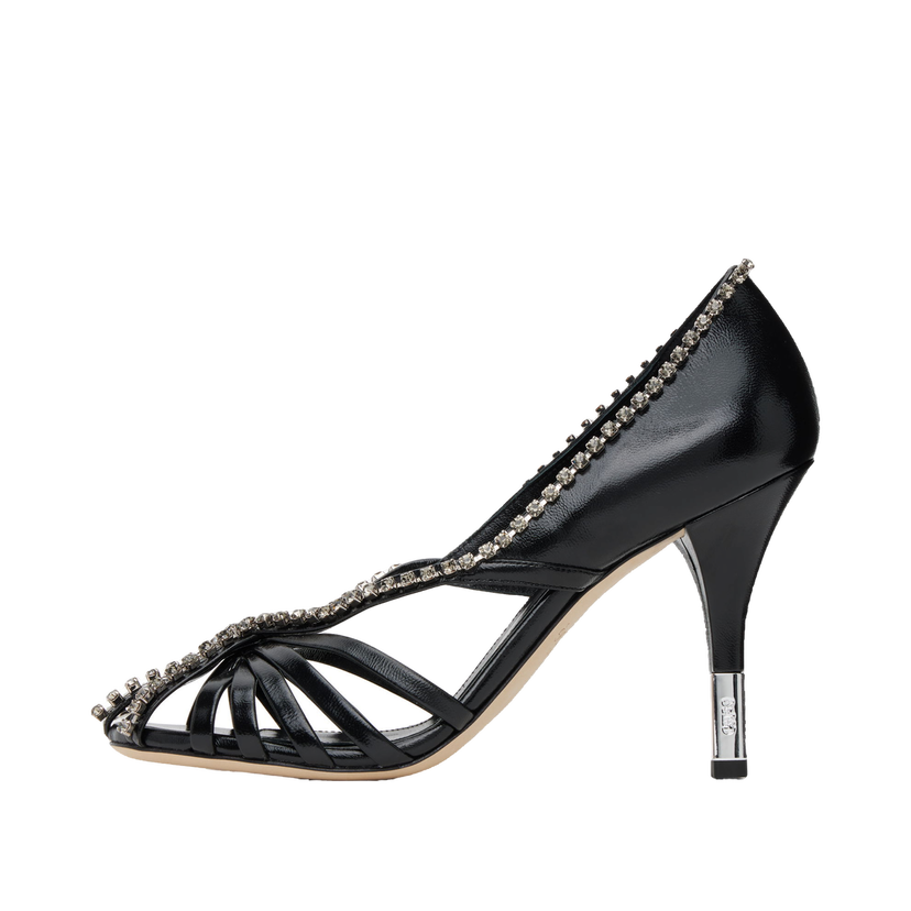 Tenisice i cipele CHLOÉ Chloé Leonie Crystal-Embellished Slingback Heels Crna | CHC25S07LPP
