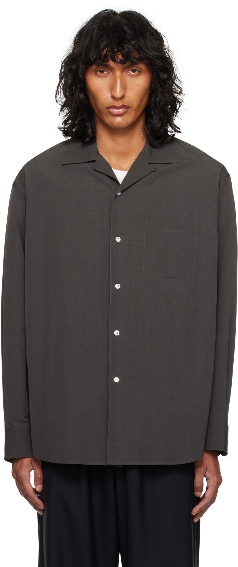 Košulja The Row Relaxed-Fit Button-Up Collared Shirt Siva | 777-W3495