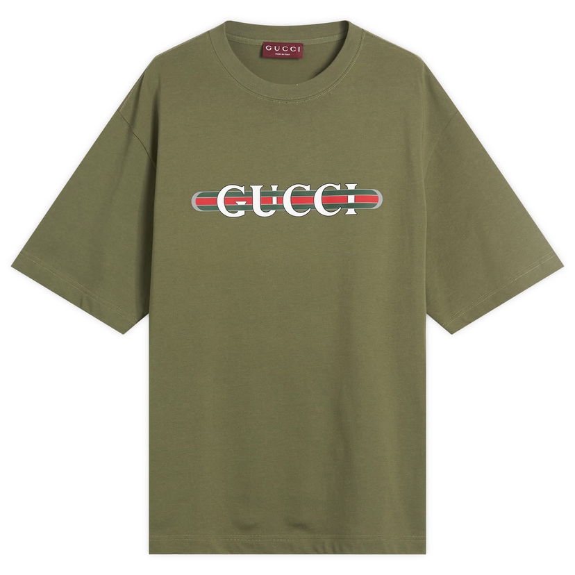 Majica kratkih rukava Gucci Gucci Interlocking Logo Heavy Cotton T-Shirt, Size Large Zelena | 798115-XJHDG-3450