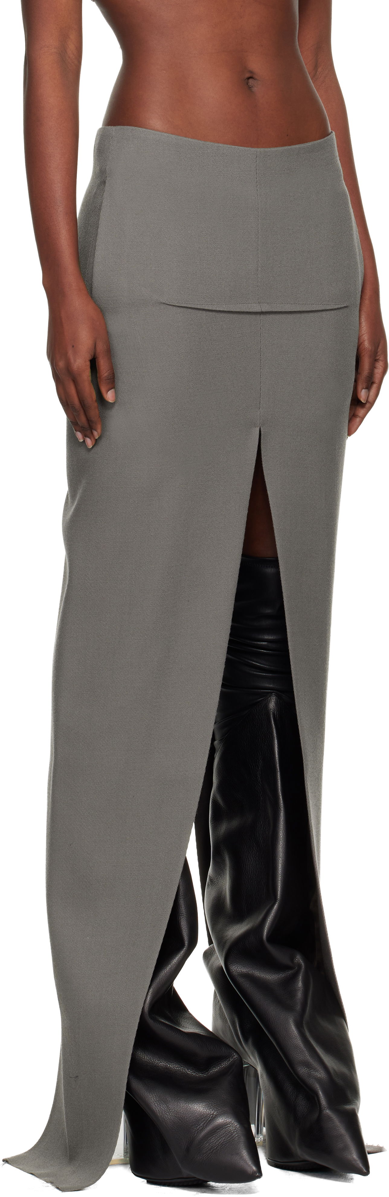 Suknja Rick Owens Concordians Sliced Maxi Skirt Siva | RO02E4387 WD, 1