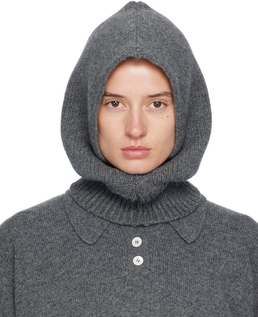 Šal &Daughter &Daughter Hand-Knitted Hooded Cowl Siva | HKN03924