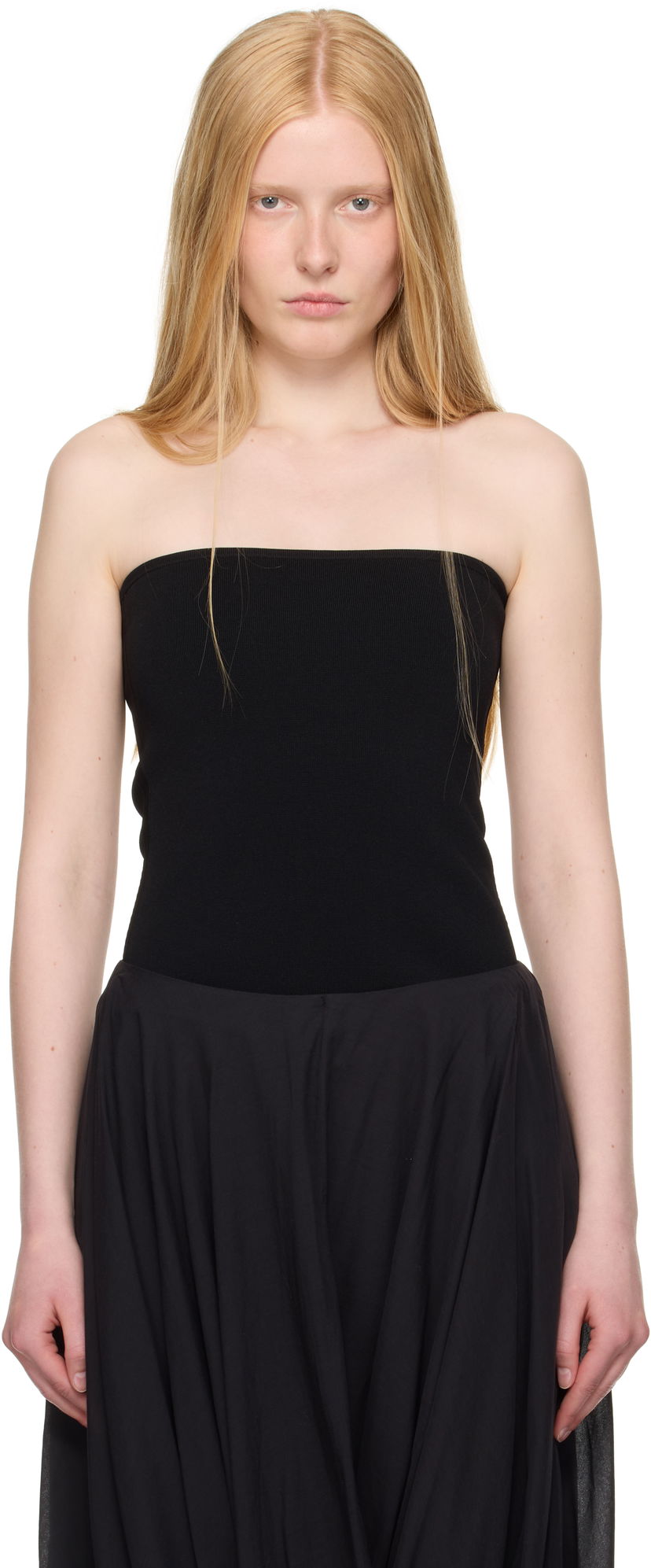 Majica bez rukava TOTEME TOTEME Compact Knit Tube Top Crna | 253-WRT0575-YA0187