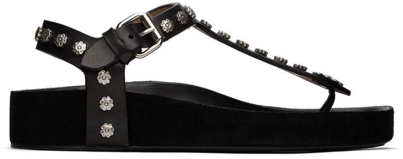 Dodaci ISABEL MARANT Isabel Marant Enore Flower Studded Platform Sandals Crna | 24PSD0115FA-B1B08S