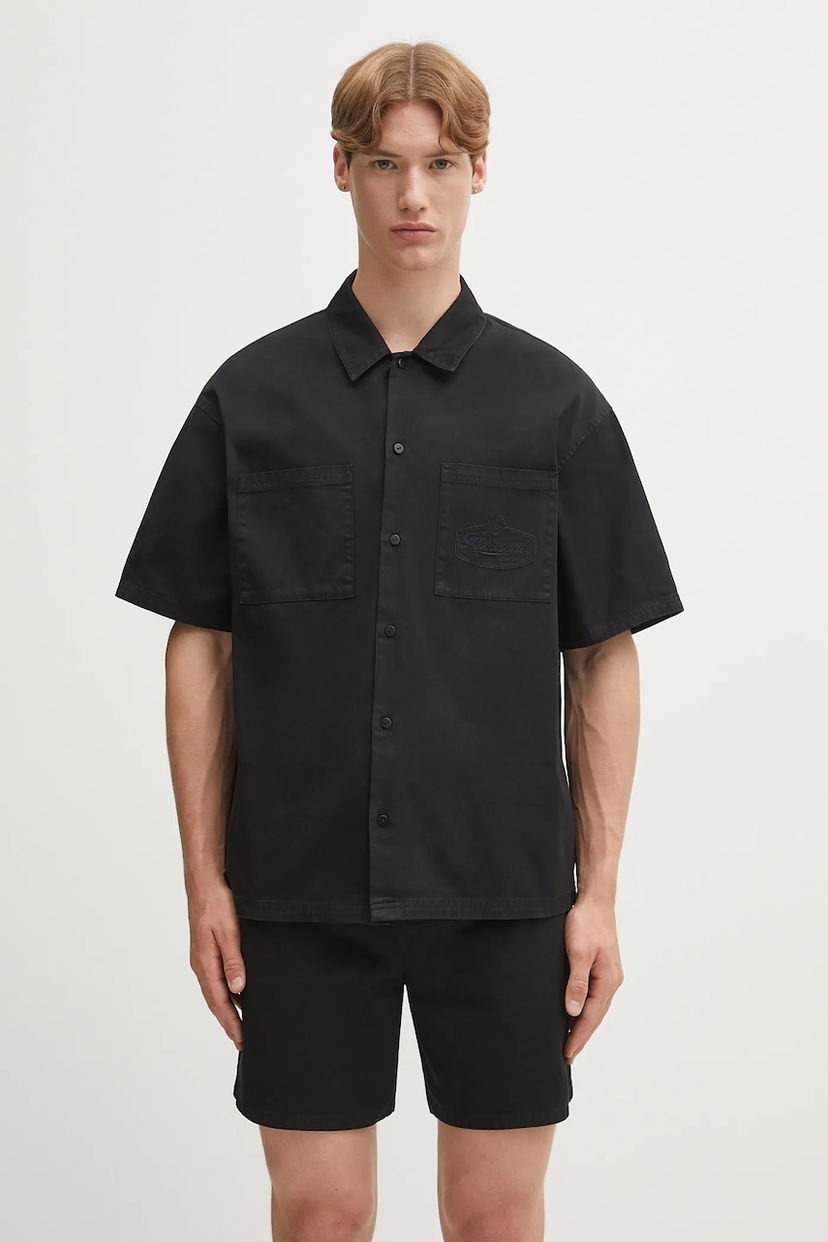 Košulja Represent Clo Relaxed Short Sleeve Cotton Overshirt with Classic Collar Crna | MLM21482.02