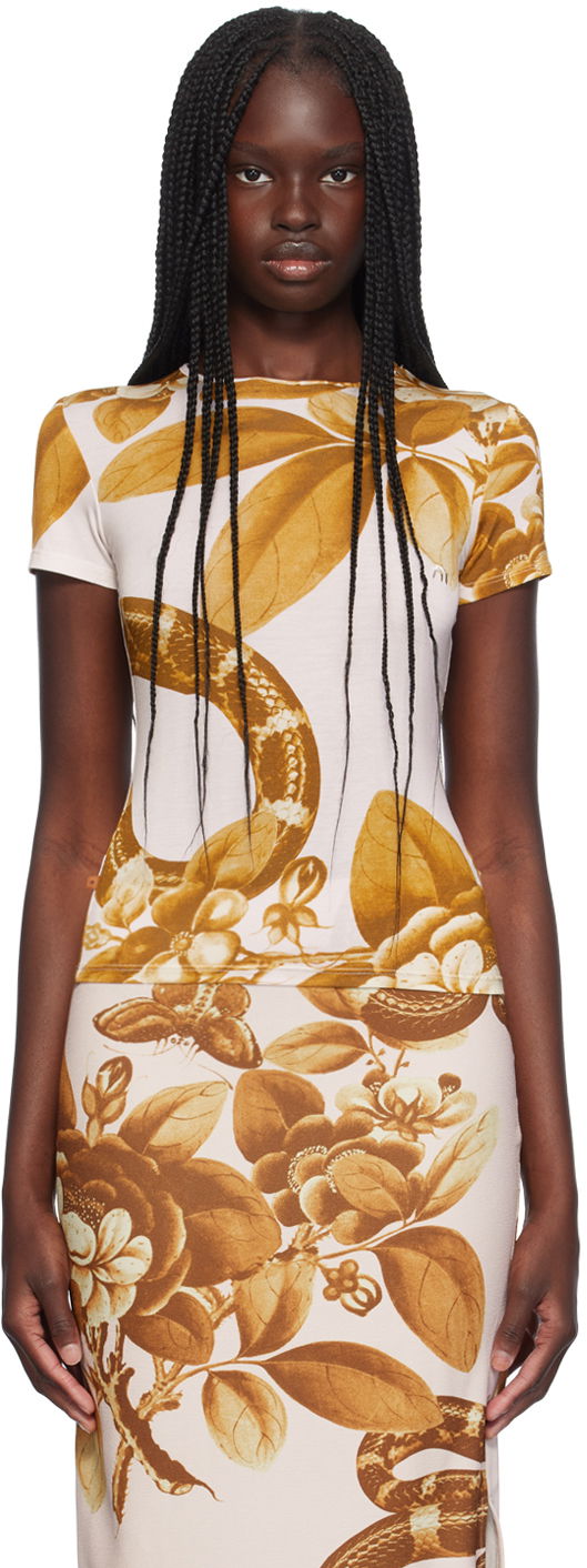 Majica kratkih rukava Miaou Miaou Eden Mini T-Shirt Bež | 7026TJBEDN