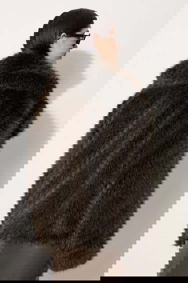 Kaputi KENZO Short Fake Fur Blouson Jacket Crna | FE62BL1869FP.90, 3