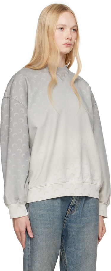 Džemper Marine Serre Marine Serre Moon Faded Fleece Oversized Sweatshirt Siva | UST022A CJER0073, 1