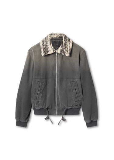 Jakna AXEL ARIGATO Denim Jacket with Faux Fur Collar Siva | A3157003, 0