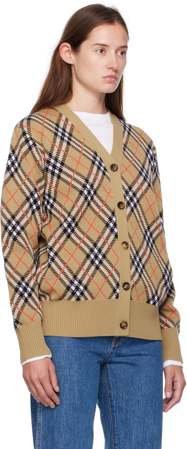 Džemper Burberry Burberry Check Cardigan Bež | 8110579, 1