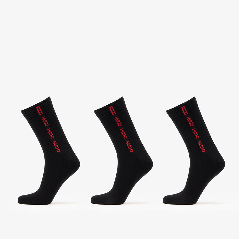 Donje rublje i čarape BOSS Hugo 3-Pack Qs Rib Tape Md Black Crna | 50543076-001