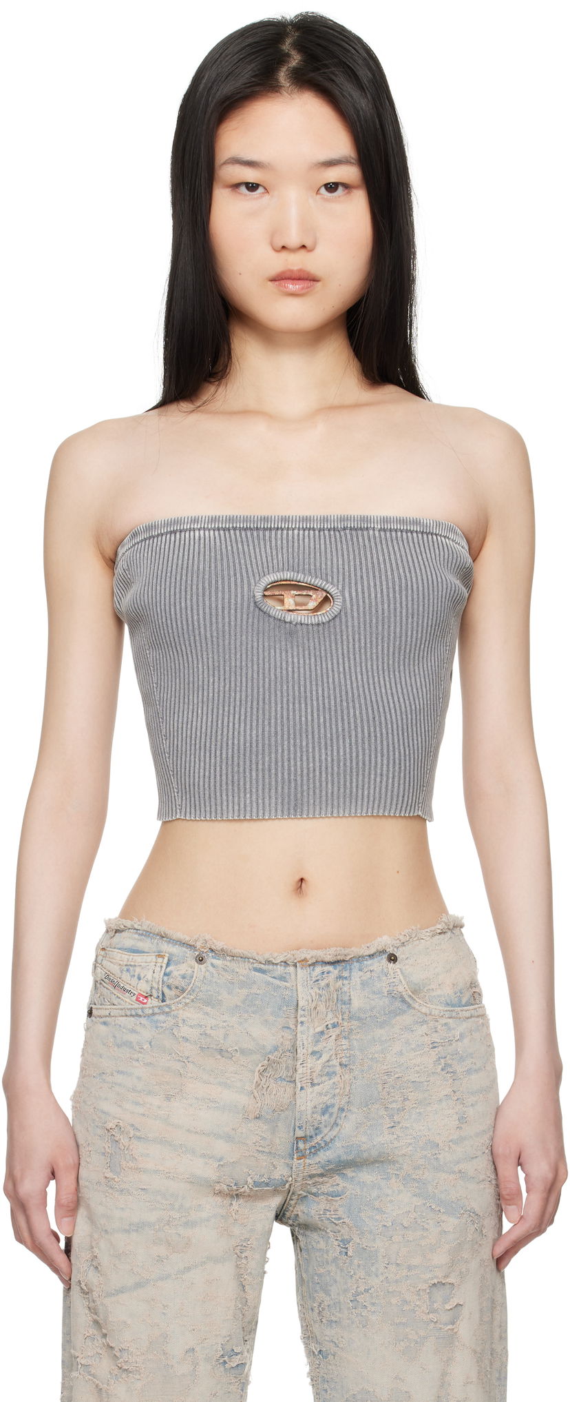 Crop top Diesel M-Clarksville-R Tube Top Siva | A16270 0DBDI