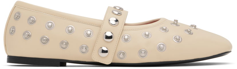 Tenisice i cipele Stella McCartney Stella McCartney Ryder Popper-Studded Ballerina Flats Bež | 810473W1G90