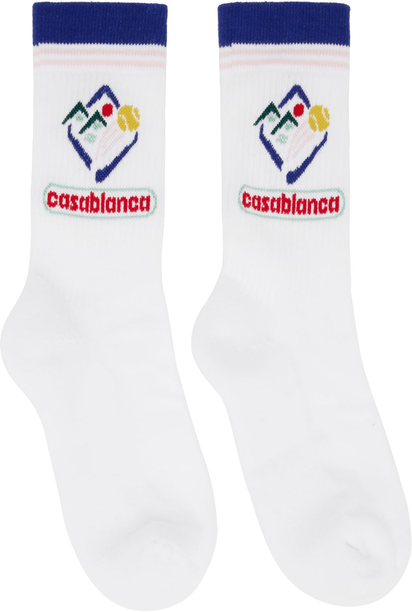 Čarape Casablanca Casablanca Fuji Icon Socks Bijela | APF25-ACC-010-04