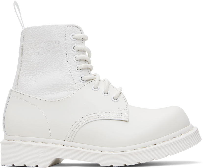 Tenisice i cipele Maison Margiela MM6 Maison Margiela x Dr. Martens Edition 1460 Twist Boots Bijela | S66WU0128 P7006
