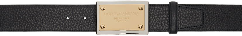 Pojasevi Dolce & Gabbana Black Grainy Belt Crna | BC4676AY987