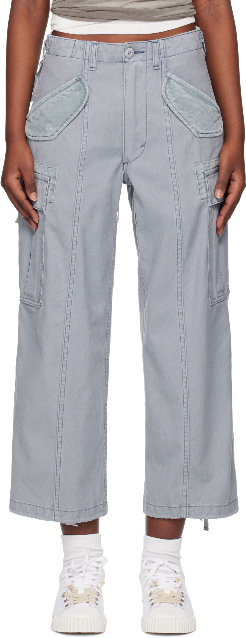 Cargo hlače R13 R13 Cropped Cargo Pants Siva | R13WD320-D279A