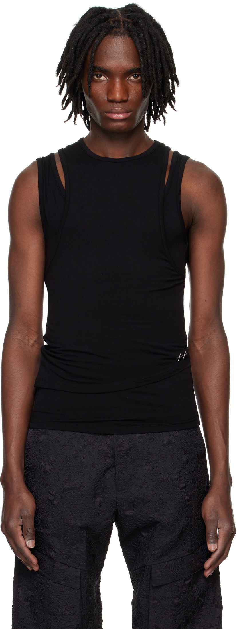 Majica bez rukava HELIOT EMIL Heliot Emil Eudaimonia Double Layered Tank Top Crna | PRESS25_M_09_130_BLK01