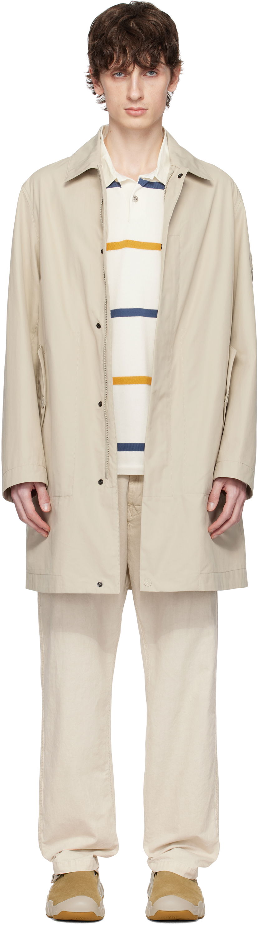 Kabanica Stone Island Stone Island Weatherproof Cotton Canvas Coat Bež | K1S15 7100004 S00F1