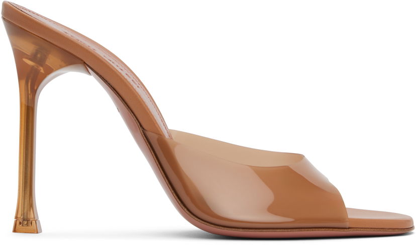 Odjeća Amina Muaddi Amina Muaddi Alexa Glass Slipper 105 Heeled Sandals Smeđa | ALEXA GLASS SLIPPER PVC