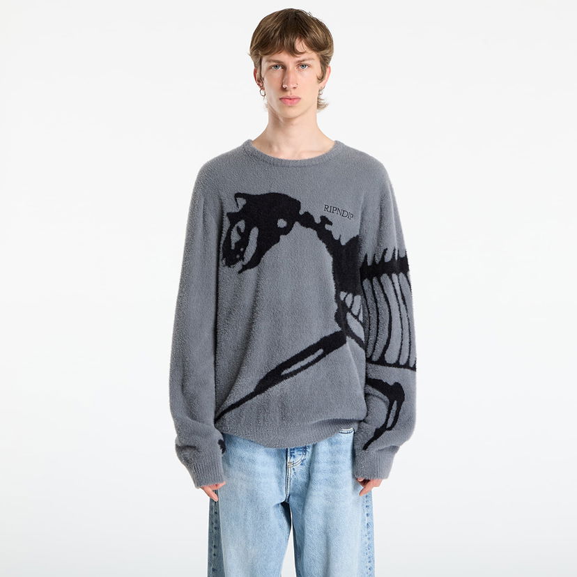 Džemper RIPNDIP RIPNDIP Fossil Mohair Knit Sweater Siva | RNDFALL25102
