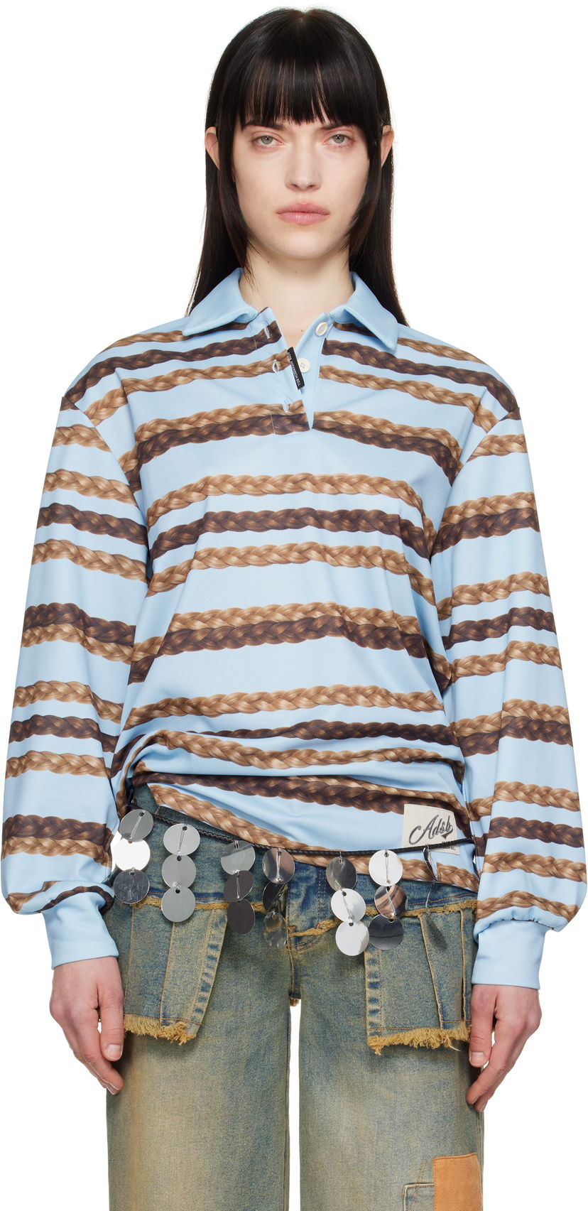 Polo majica Andersson Bell Andersson Bell Hair Braid Stripe Polo Plava | atb1264w