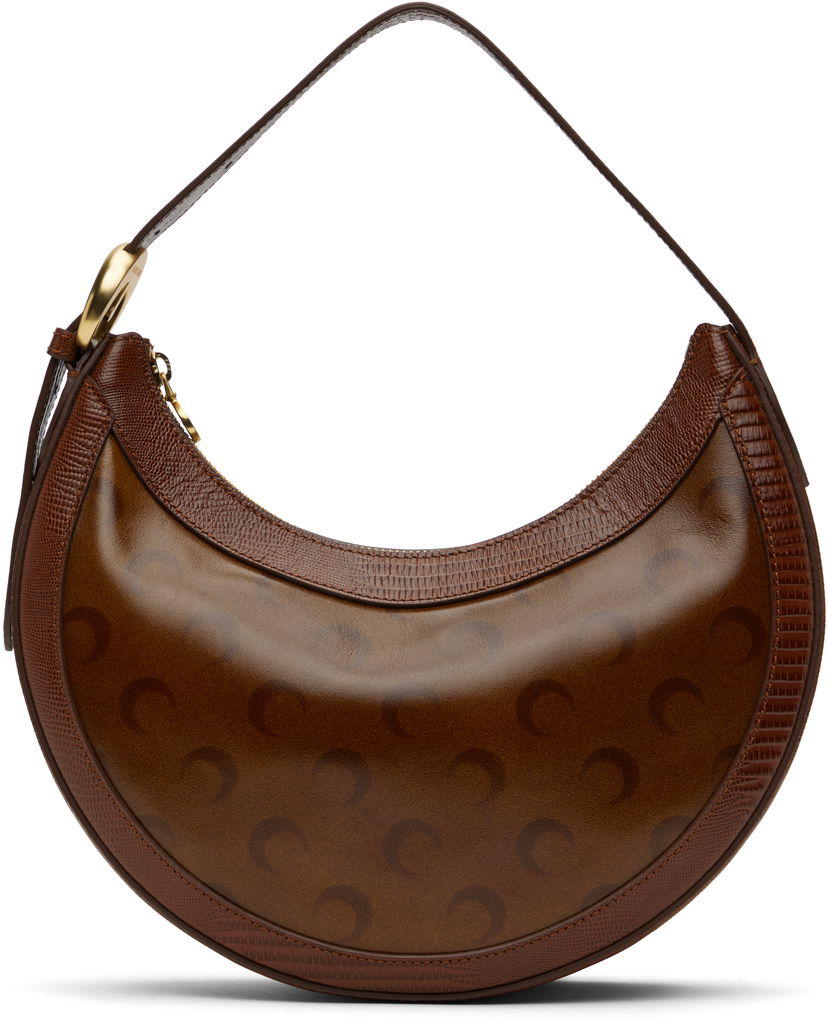 Ručna torbica Marine Serre Marine Serre Airbrushed Leather Eclips Bag Smeđa | WBA020A CLEA0053