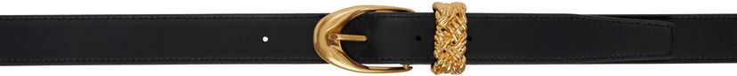 Pojasevi Bottega Veneta Bottega Veneta Intreccio Loop Leather Belt Crna | 805113 VALKO