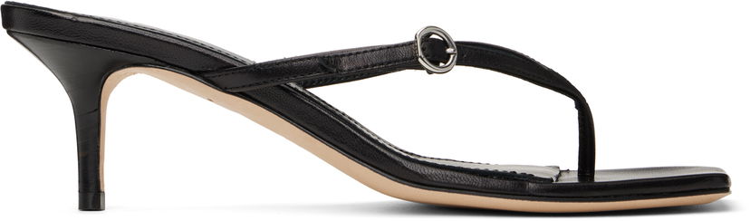 Dodaci Aeyde Aeyde Leigh Leather Toe-Post Heeled Sandals Crna | A11-HS-GAIS55TB162-SS25-800-007