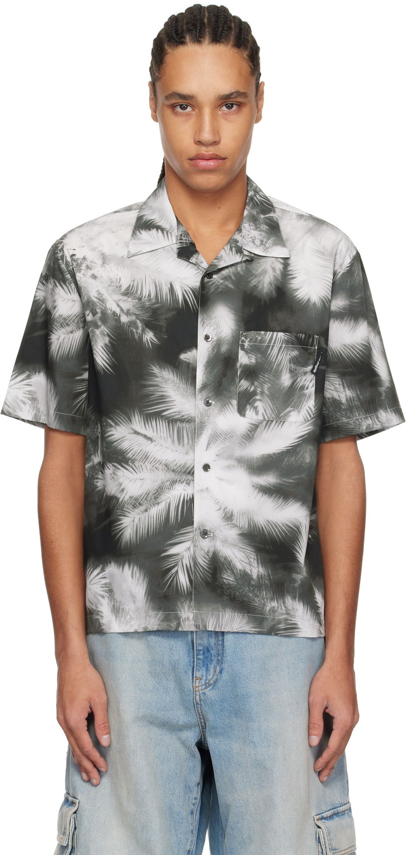 Košulja Palm Angels Palm Angels Blueprint Palms Shirt Siva | PMGG005S25FAB0031003