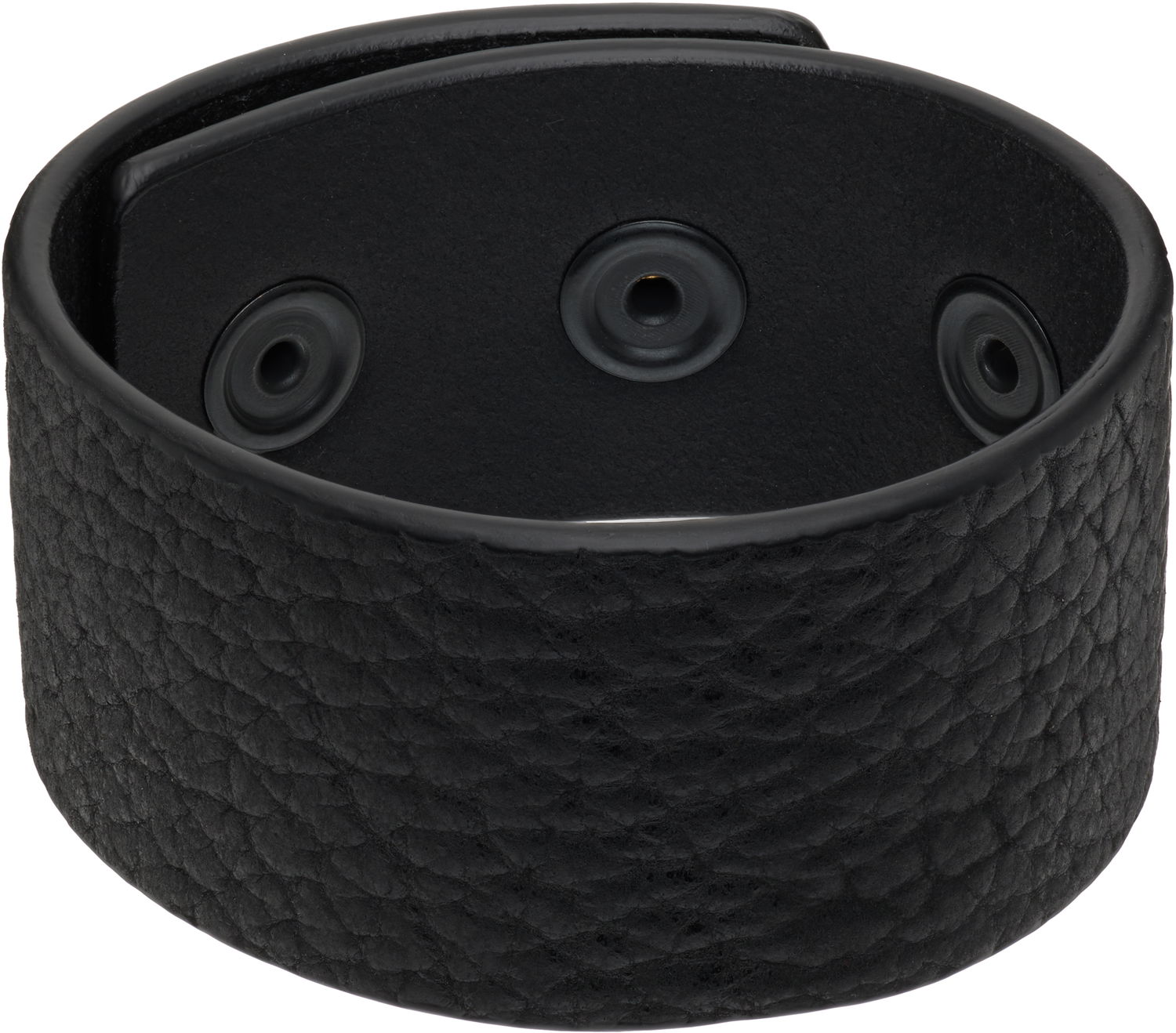 Narukvica Rick Owens Rick Owens Concordians Anthem Leather Cuff Bracelet with Snaps Crna | RA02E0701 LBTBH, 0