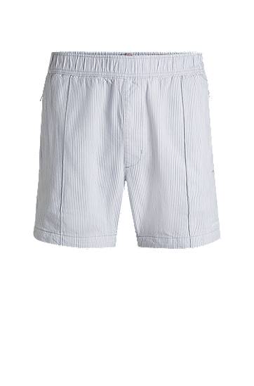 Kratke hlače BOSS Vertical Stripe Cotton-Blend Shorts Siva | 50534630