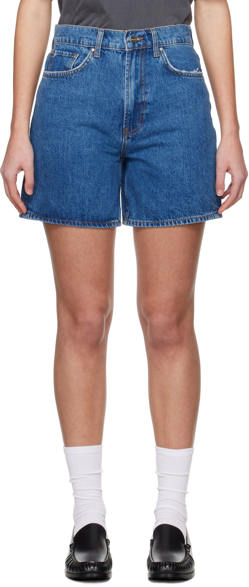 Kratke hlače Anine Bing ANINE BING Kat Denim Shorts Plava | A-05-10677-WHD6