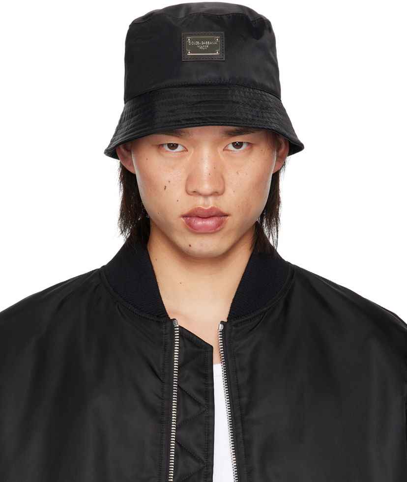 Šešir Dolce & Gabbana Plate Bucket Hat Crna | GH701AGF853
