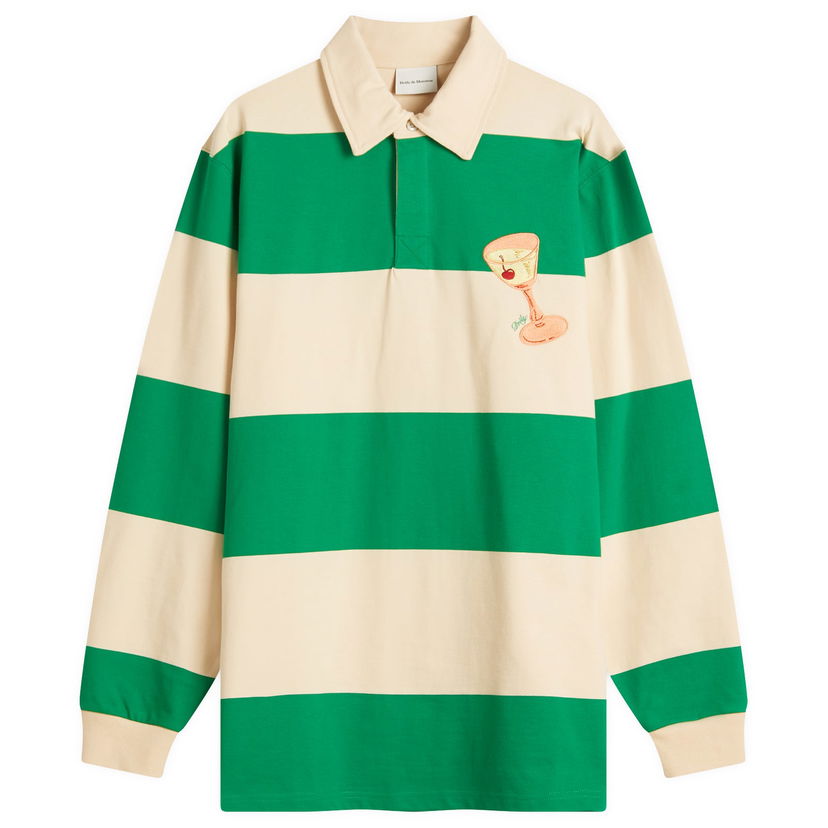 Polo majica Drôle de Monsieur Drôle de Monsieur Cocktail Stripe Rugby Polo Zelena | G-PL148-CO161-GN