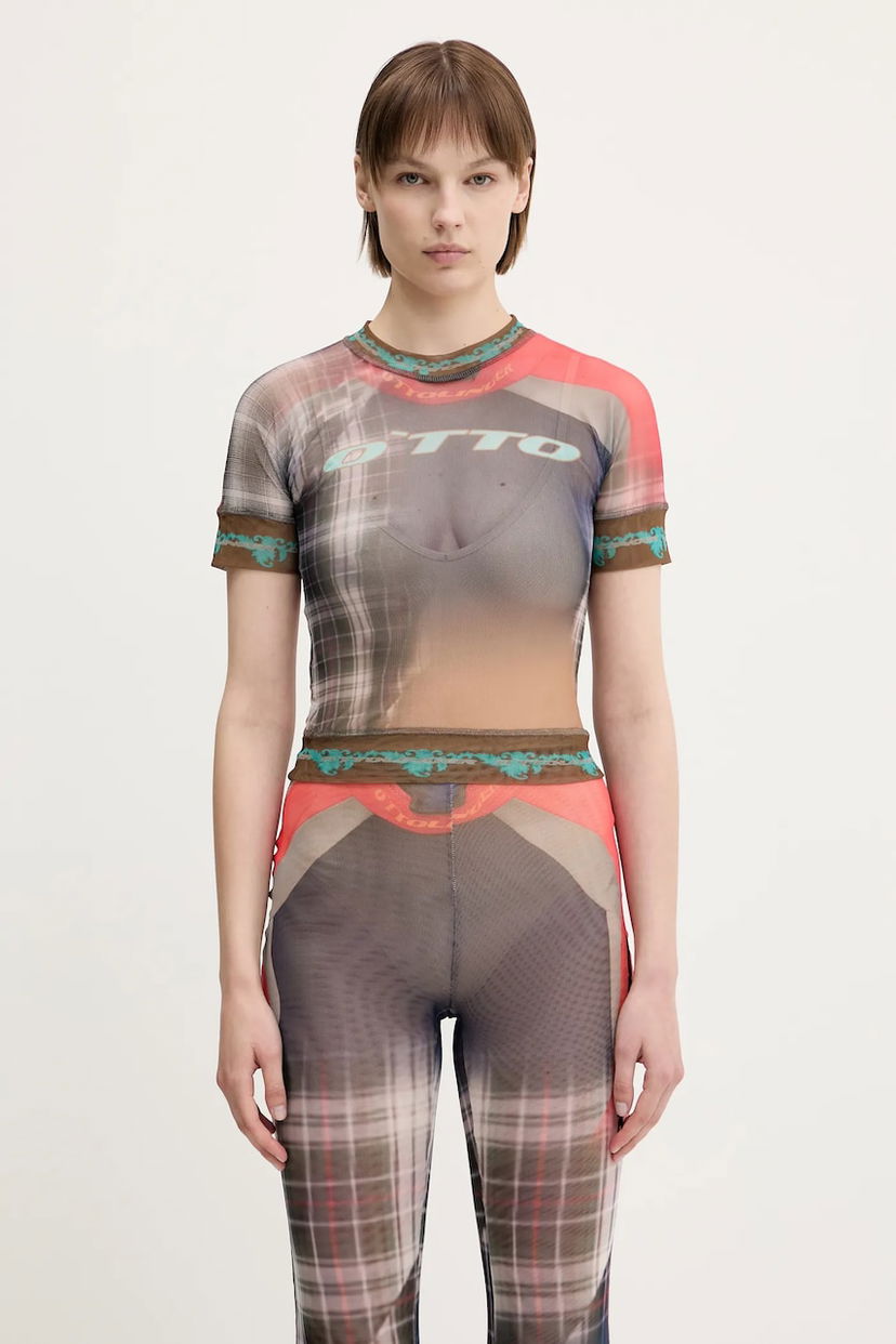 Crop top Ottolinger Ottolinger Mesh T-Shirt Višebojno | 101.100401.03