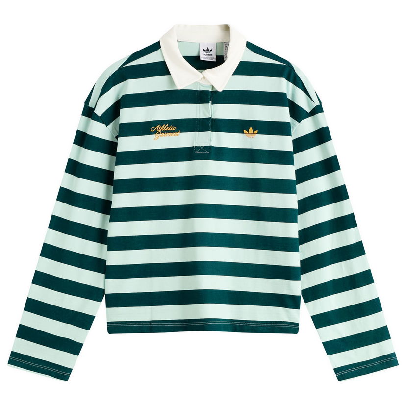 Polo majica adidas Originals Women's Long Sleeve Graphic Polo Zelena | KF2326