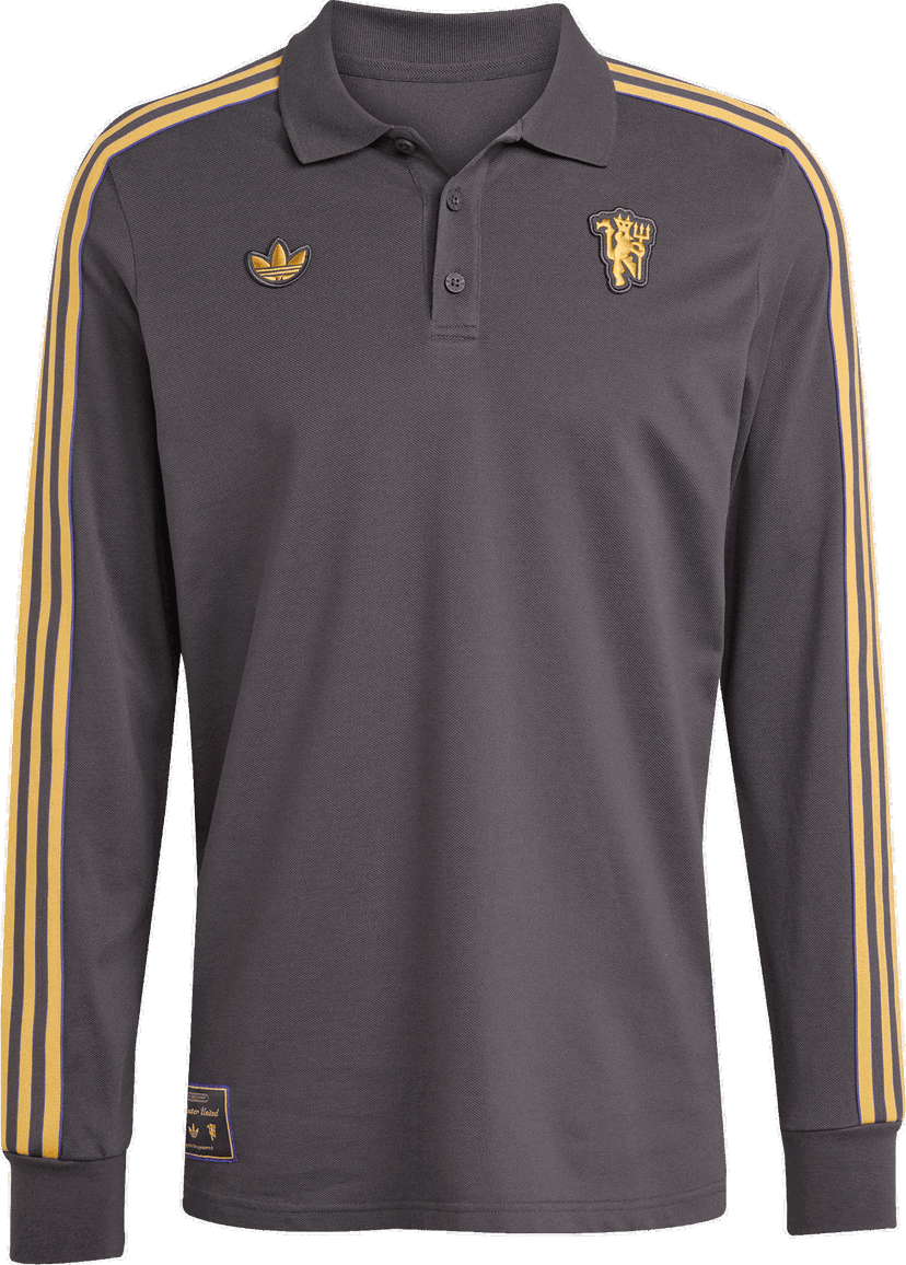 Polo majica adidas Originals Manchester United Icon Long Sleeve Polo Shirt Siva | jn2822