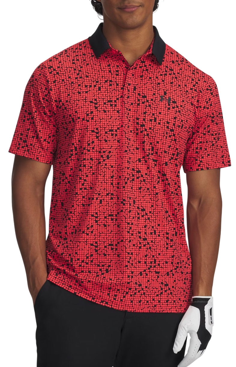 Polo majica Under Armour Drive Chill Printed Polo Crvena | 1389597-713
