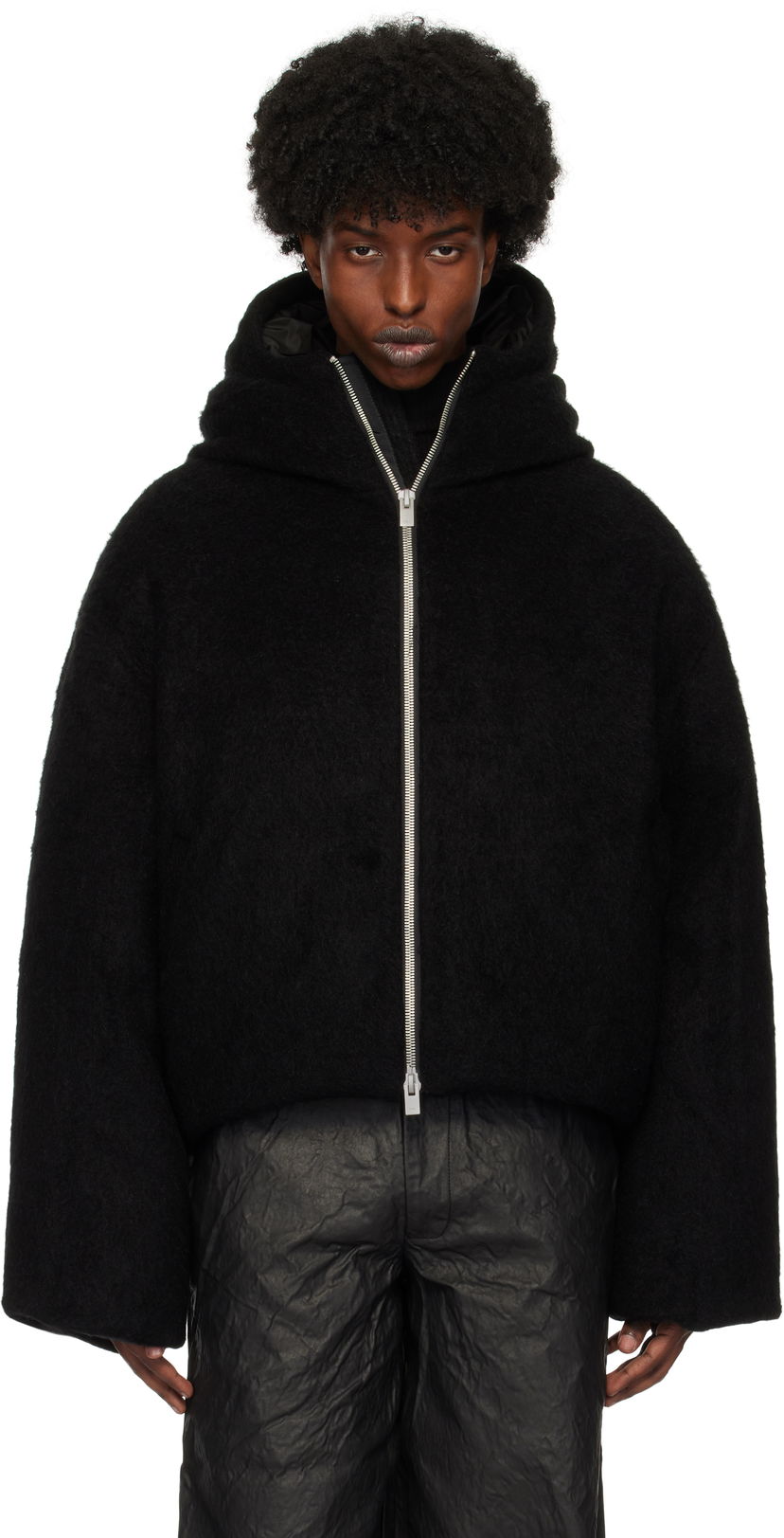Dukserice HELIOT EMIL Obelis Mohair Down Jacket Crna | AW24_W_02_141_BLK01